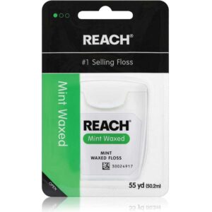 REACH Waxed Dental Floss, Mint, Plaque Remover for Teeth