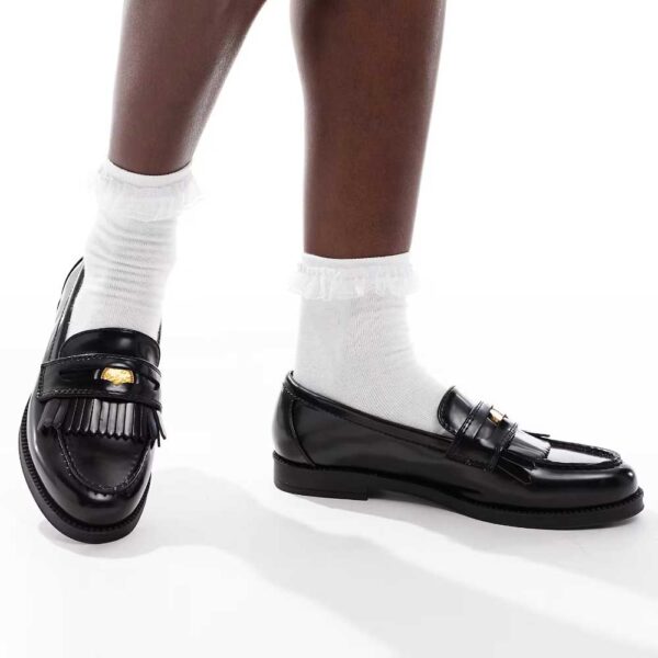 schuh Laurent coin loafers in black
