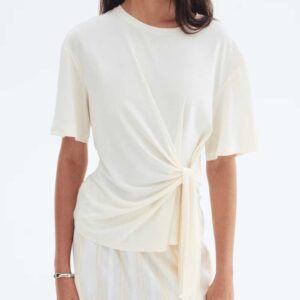 Tie-Detail Top White