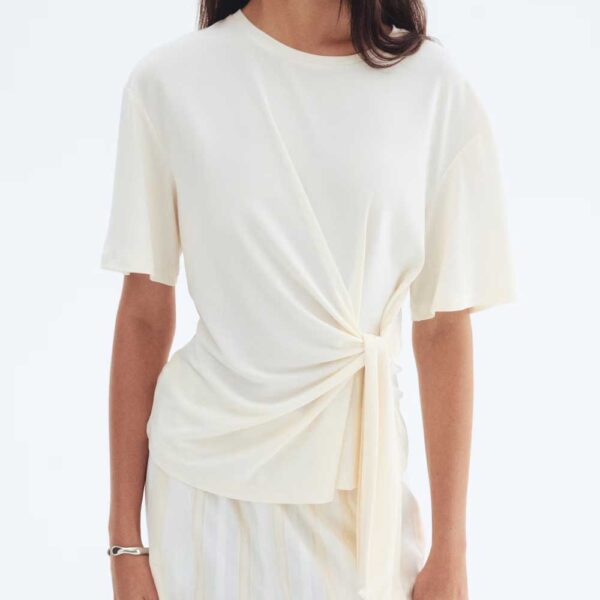 Tie-Detail Top White