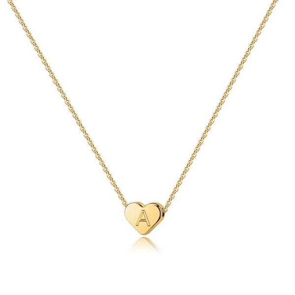 Turandoss Heart Initial Necklace for Women Girls
