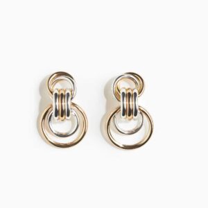 Two-Toned Earrings Gold-colored/silver-colored