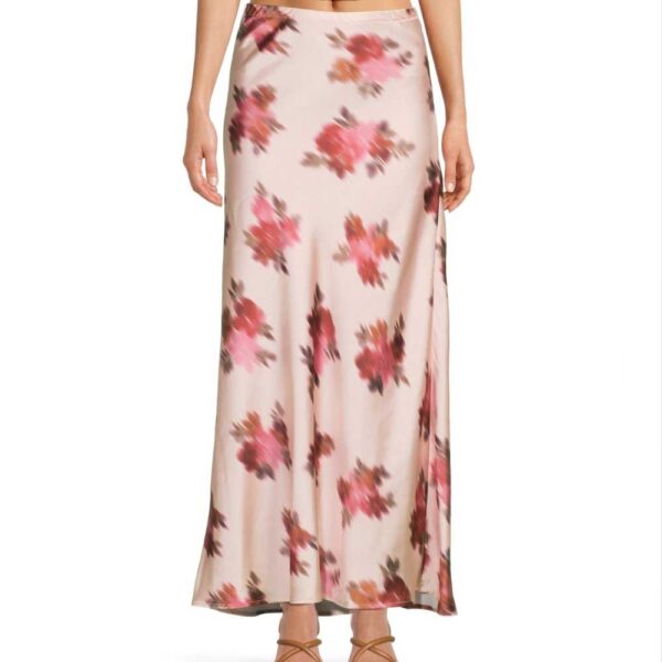 WeWoreWhat ​Floral Satin Slip Skirt