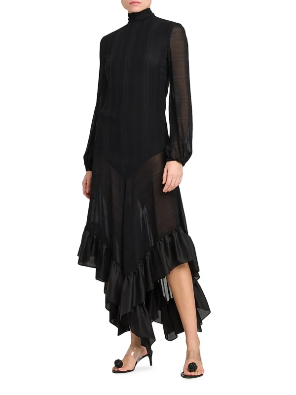 Philosophy di Lorenzo Serafini  Ruffled Silk Tie-Back Maxi Dress