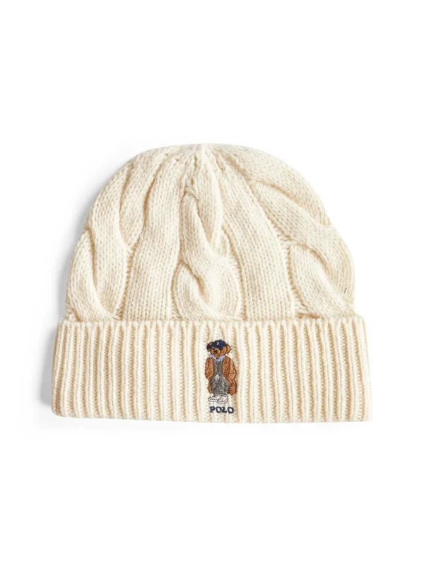 Polo Ralph Lauren Logo Embroidered Cable-Knit Beanie