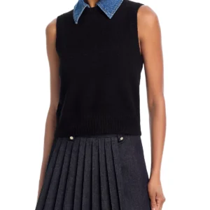 FRENCH CONNECTION Ellie Knit Collar Vest