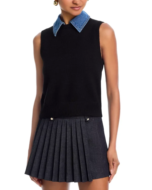 FRENCH CONNECTION Ellie Knit Collar Vest