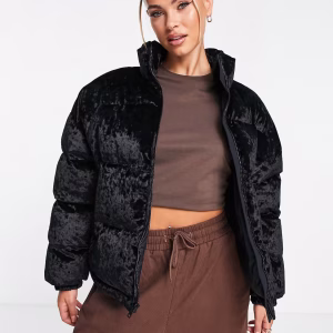 Napapijri Belay velvet puffer jacket in black