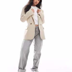 ASOS DESIGN tie waist cinch blazer in camel