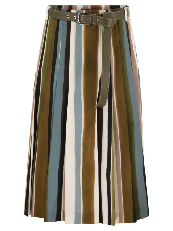 Max Mara Studio Bassano Pleated Belted Skirt