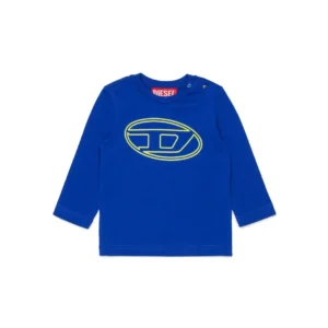 Diesel Kids Oval-D Logo Printed Long-Sleeved T-Shirt