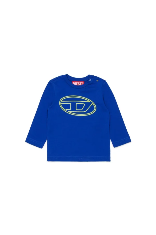 Diesel Kids Oval-D Logo Printed Long-Sleeved T-Shirt