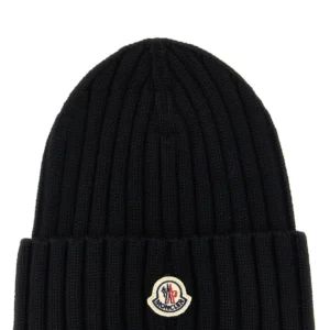 Moncler Logo Patch Ribbed Beanie