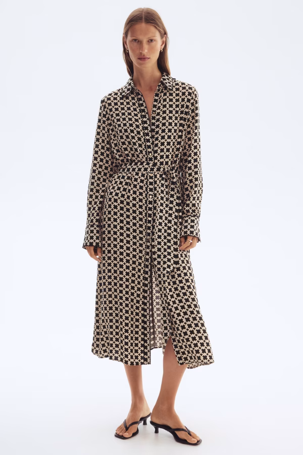 Tie-Belt Shirt Dress