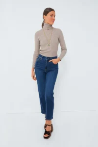 Pomander Place Oat Arlo Ribbed Turtleneck