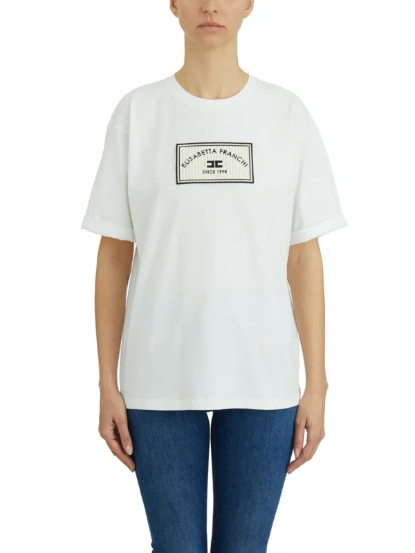 Elisabetta Franchi Logo Patch Jersey T-Shirt