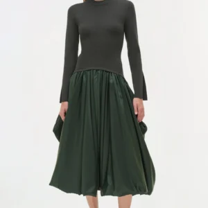 Kenlie Taffeta Knit Midi Dress