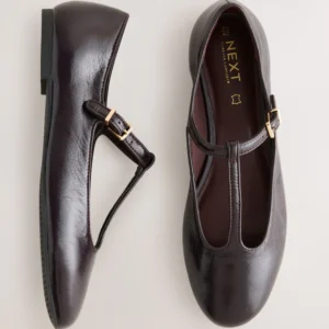 Burgundy Red Forever Comfort® Leather T-Bar Mary Jane Shoes