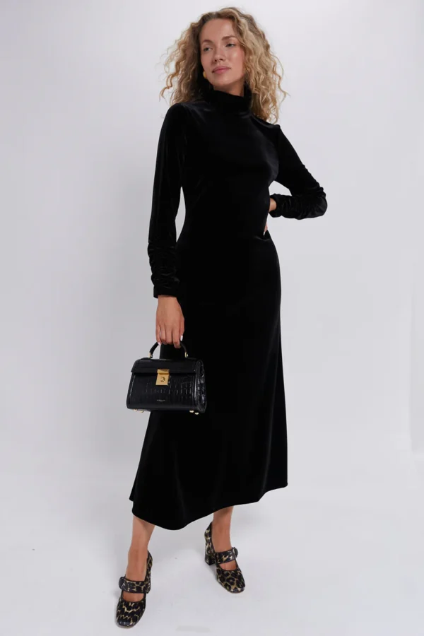Pomander Place Black Velvet Suzie Dress