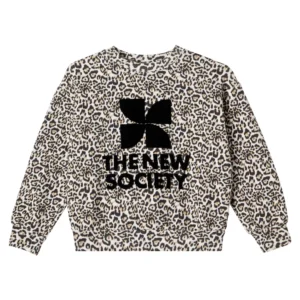 The New Society Leopard-print logo cotton sweatshirt