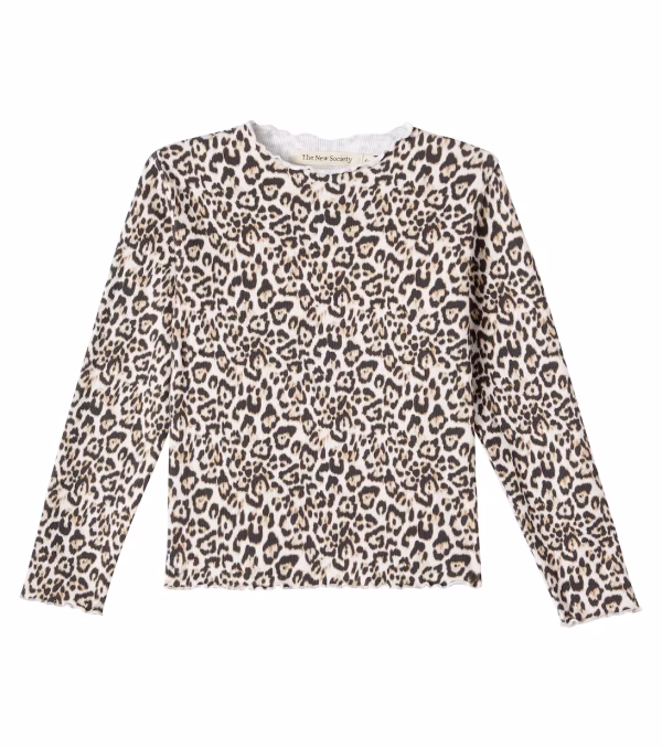 The New Society Leopard-print cotton-blend top