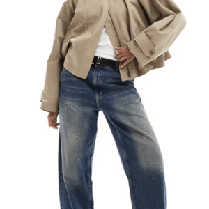 ASOS DESIGN cropped cape detail trench coat in rye