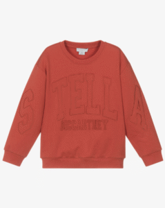 Stella McCartney Kids Boys Red Cotton Sweatshirt With Embroidered Logo