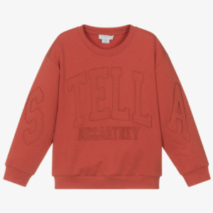 Stella McCartney Kids Boys Red Cotton Sweatshirt With Embroidered Logo