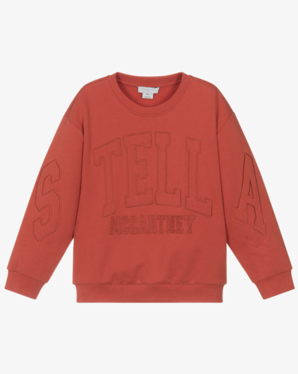 Stella McCartney Kids Boys Red Cotton Sweatshirt With Embroidered Logo
