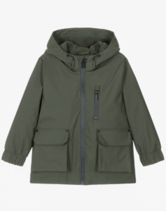 Mayoral Boys Khaki Green Raincoat with Fleece Lining