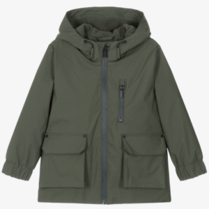 Mayoral Boys Khaki Green Raincoat with Fleece Lining