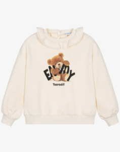 Mayoral Girls Ivory Cotton Teddy Print Sweatshirt