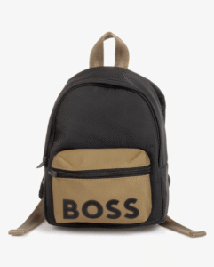 BOSS Boys Black & Beige Canvas Mini Backpack (27cm)