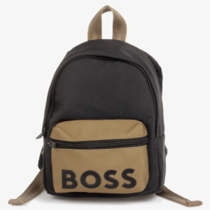 BOSS Boys Black & Beige Canvas Mini Backpack (27cm)