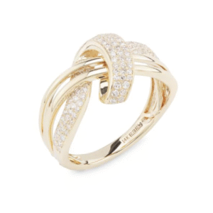 14K Yellow Gold & 0.41 TCW Diamond Crossover Ring