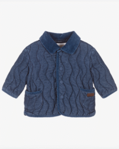 Mayoral Newborn Blue Quilted Denim Baby Jacket