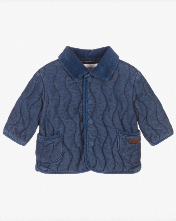 Mayoral Newborn Blue Quilted Denim Baby Jacket