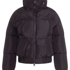 MSGM Kids High-Neck Logo Printed Padded Jacket