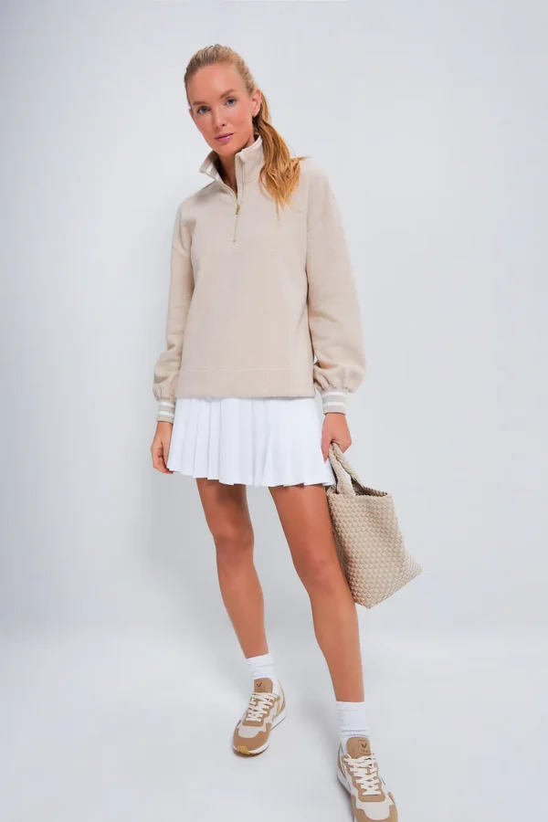 Tnuck Sport Heathered Oatmeal Carlson Quarter Zip