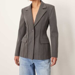 ARRANGE premium sculpted blazer in heather gray