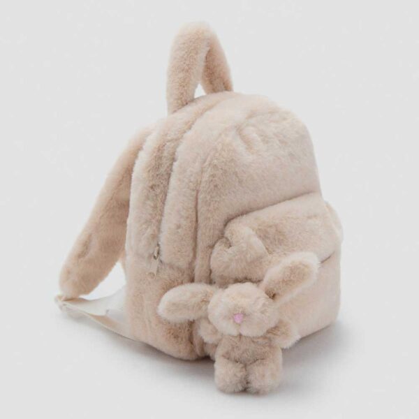 Bunny fur backpack Sand