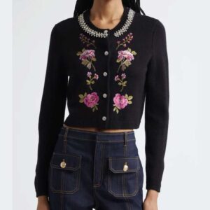 Cinq à Sept Isolde Floral Embroidered Cardigan