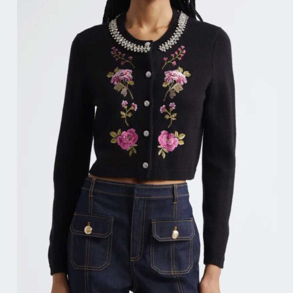 Cinq à Sept Isolde Floral Embroidered Cardigan