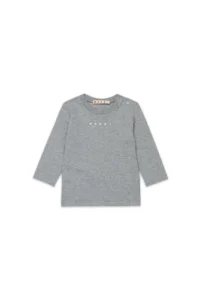 Marni Kids Logo Printed Long-Sleeved T-Shirt Grey