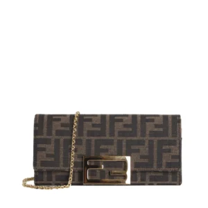 Fendi Continental Logo Plaque Chained Wallet
