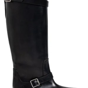 Saint Laurent River Round Toe Buckled Boots
