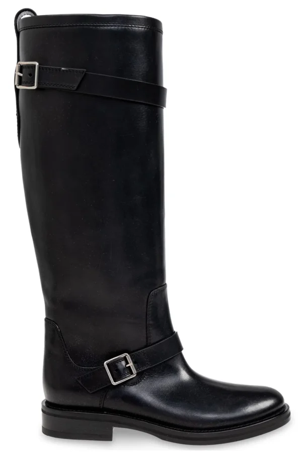 Saint Laurent River Round Toe Buckled Boots