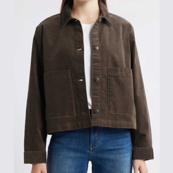 Eileen Fisher Classic Collar Velveteen Jacket Wren