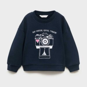 Embroidered drawing sweatshirt Navy