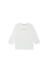 Marni Kids Logo Printed Long-Sleeved T-Shirt White